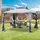 Outsunny Gartenpavillon 3 x 3 m inkl. 4 Seitenteile Hellgrau