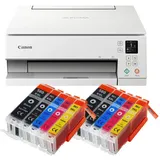 IC-Office TS6351a Farbtintenstrahl-Multifunktionsgerät All-in-One 3-in-1 (Drucker, Scanner, Kopierer, USB, WLAN, Apple AirPrint) Weiß + 10 XXL Tintenpatronen