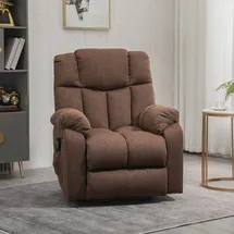 Homcom Fernsehsessel mit Aufstehhilfe Polyester 95 x 107 x 92 cm Braun elektrisch mit Fernbedienung