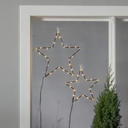 LED Leuchtsterne STELLA - Fensterdeko - 2 Sterne - 50 warmweiße LED - Saugnäpfe ...