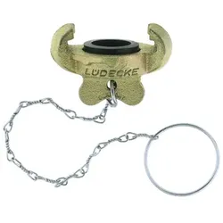 Klauen-Verschlusskupplung, mit Kette, Temperguss, NBR schwarz, Knagge 42mm