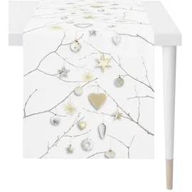 APELT Tischläufer, Beigebraun, Weiß, Textil, Weihnachten, rechteckig, 46x140 cm, Oeko-Tex® Standard 100, Wohntextilien, Tischwäsche, Tischläufer