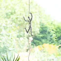 Moritz Skulptur Aluminium Figur Kletterer | 30 x 14 x 5 cm | Bergsteiger | Klettern Deko | Fensterdeko | Fenster Figur | Wandschmuck | Abseilen