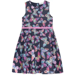 Druckkleid DANAMADE "DANAMADE Dresses DOCEANA", Mädchen, Gr. 116, EURO, blau (navy), Oberstoff: 100% Baumwolle / Futter: 100% Baumwolle, Kleider