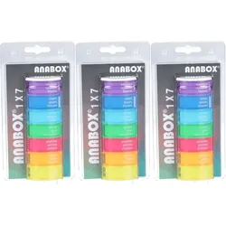 Anabox Medikamentenbox 1x7 farbig sortiert
