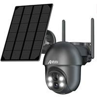 ANRAN 5MP Überwachungskamera Kamera Solar Akku Kabellose WLAN Aussen 360°PTZ PIR