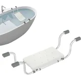 LARS360 Badewannensitz Senioren Aluminium Ausziehbare 72-82cm Tragkraft 150 KG Generisch Wannensitz rutschfest mit Fester Griff für ältere Menschen Schwangere Badewanne