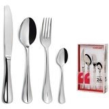 Comas Besteck-Set Baguette XL 24-tlg., Tafelbesteck, Edelstahl 18/10, Silberfarben, 4883