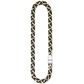 Bruno Banani Edelstahlkette Schmuck Geschenk breite Kette bicolor Gold/Schwarz L: 55 B: 12mm