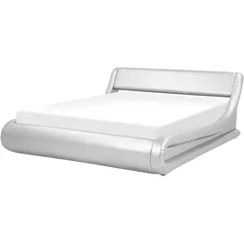 Beliani Bett mit Stauraum Kunstleder AVIGNON 180 x 200 cm Silber