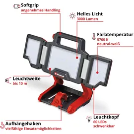 Einhell Akku-Lampe Kunststoff rot/schwarz/weiß ohne Akku