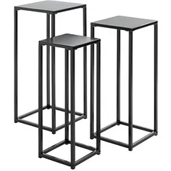 HAKU Möbel Pflanzenständer-Set Metall schwarz