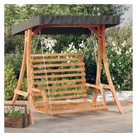 VidaXL Hollywoodschaukel mit Dach Massivholz Fichte mit Teak-Finish
