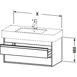 Duravit Waschtischunterschrank 2 Auszüge 80 x 48 x 45,5 cm Taupe Matt