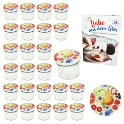 25er Set Sturzglas 125ml Einmachglas TO66 Comic-Obst Deckel DiamantZucker-Rezept