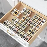 MIUKAA Gewürzschubladen-Organizer aus transparentem Acryl, 4 Etagen, 2 Set, Küche, Gewürzregal für Schubladen/Arbeitsplatte (Gläser nicht im Lieferumfang enthalten)
