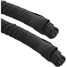 InLine 59991C Kabelkanal, Geflechtschlauch mit Polyestergewebemantel, selbstverschließend schwarz, 25mm 1m
