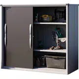 GFP Geräteschrank Metall 180x75x161 cm Gartenschrank wetterfest mit Schiebetür in anthrazit inkl. Fußboden