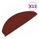 vidaXL Stufenmatten Selbstklebend 15 Stk. 65x22,5x3,5 cm Rot