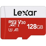 Lexar Micro SD Karte 128GB, Speicherkarte Micro SD mit Adapter, Bis zu 100 MB/s Lesegeschwindigkeit, UHS-I, U3, A1, V30, C10, 4K UHD microsdxc SD Karte für Kamera, Smartphone