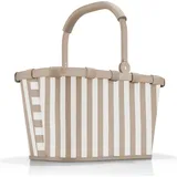 Carrybag Einkaufskorb gestreift, braun-weiß, aus recyceltem Material