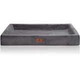 Knuffelwuff Hundebett Santiago Orthopädisch Cord XXL 120 x 100cm Grau
