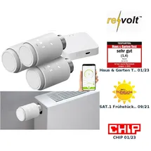 Revolt 3er-Set programmierbare Heizkörper-Thermostate mit WLAN-Gateway