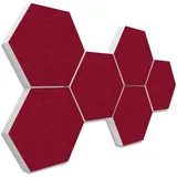 platino24 Akustikpaneele 6 Elemente Colore Waben Ø 30 cm Bordeaux I Schallabsorber aus Basotect G+ mit Akustikfilz I Schalldämmung Wand & Decke I Akustikelement Wandpaneel