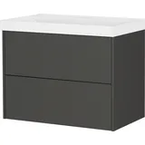 Germania Waschtischunterschrank 2 Schubladen 80 x 58 cm Grau