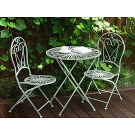 Beliani Bistroset grün Metall 2er Balkon Terrasse Zusammenklappbar Garten romantisch - Grün