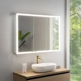 rivea Dia Spiegelschrank B: 120 cm mit 3 Türen, mit umlaufender Beleuchtung, für die Schweiz, BR0547MI,
