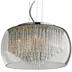 Azzardo AZ0999 Anbau-/Pendelleuchte Rego 40 5x40W | G9 | IP20 - transparentglas, chrom, Kristall
