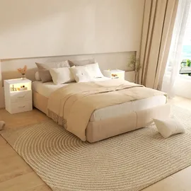 CASARIA Nachttisch Jamie 2er-Set Weiß