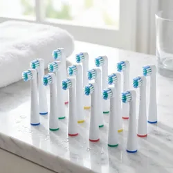 16 x Ersatzbürsten passend für viele Oral-B®**-Elektrozahnbürsten, Aufsteckbürsten für gründliche Reinigung, weiss, inkl. Farbring-Markierung