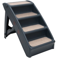 vidaXL Haustiertreppe vidaXL Hundetreppe mit 4 Stufen Klappbar Dunkelgrau grau