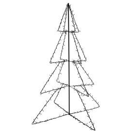 vidaXL Weihnachtsbaum in Kegelform Metall 115x150 cm 240 LEDs weiß