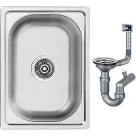 Kuchinox Mini 35x48 links Einbauspüle Stahl Handbetätigung 480 x 350 mm