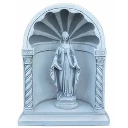 Casa Padrino Jugendstil Garten Deko Beton Kapelle mit Skulptur Grau H. 66 cm