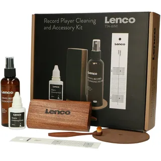 Lenco TTA-6IN1-6-in-1 Plattenspieler-Zubehörset - Deluxe-Set für Schallplattenreinigung - Hochwertiges Holz