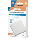 Lifemed Baumwoll-Kompressen 9,5 x 9,5 cm 10 St.