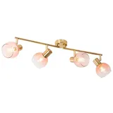 QAZQA - Art Deco Spot Gold mit rosa Glas 4-flammig - Vidro