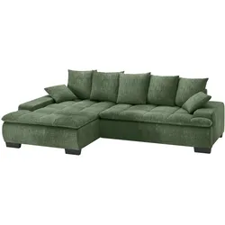 Ecksofa MR. COUCH "Haiti II, L-Form", grün, B:280cm H:87cm T:180cm, Dolce (100% Polyester), Sofas, Wahlweise mit Kaltschaum, Bett, Bettkasten