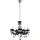 GLOBO Kronleuchter 5 Flammig schwarz Hängeleuchte Esstischlampe Esszimmer Hängelampe Kristalle, Kristallbehang, Chrom, 5x E14, DxH 44x128 cm