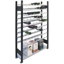 Schulte Lagertechnik Weinregal 1800 x 100 x 250 mm Schwarz/Silber