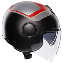 AGV Eteres Scaglieri Jethelm - Matt Schwarz/Grau/Rot / XL