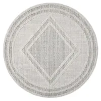Carpet City Kurzflor-Teppich, Grau, Grün, Textil, Orientalisch, Rauten, Rund,