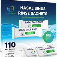 Nasenspülsalz 110 Beutel – 100% Natürliches Meersalz für Nasendusche & Neti-Topf – Gegen Nasennebenhöhlenentzündung, Allergien & Erkältung – Isotonisch & Konservierungsfrei PLUSQMED