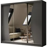 beautysofa Schwebetürenschrank VOX II 240 x 216 x 61 cm Grau