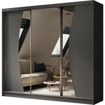 beautysofa Schwebetürenschrank VOX II 240 x 216 x 61 cm Grau