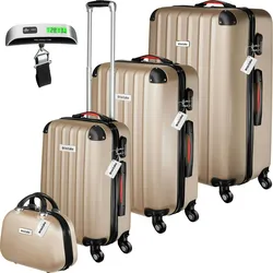 TecTake GmbH Hartschalenkofferset Cleo 4-tlg. mit Kofferwaage